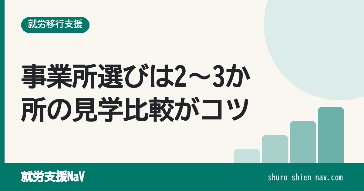 就労移行支援の事業所選び方｜見学前後のチェックポイント